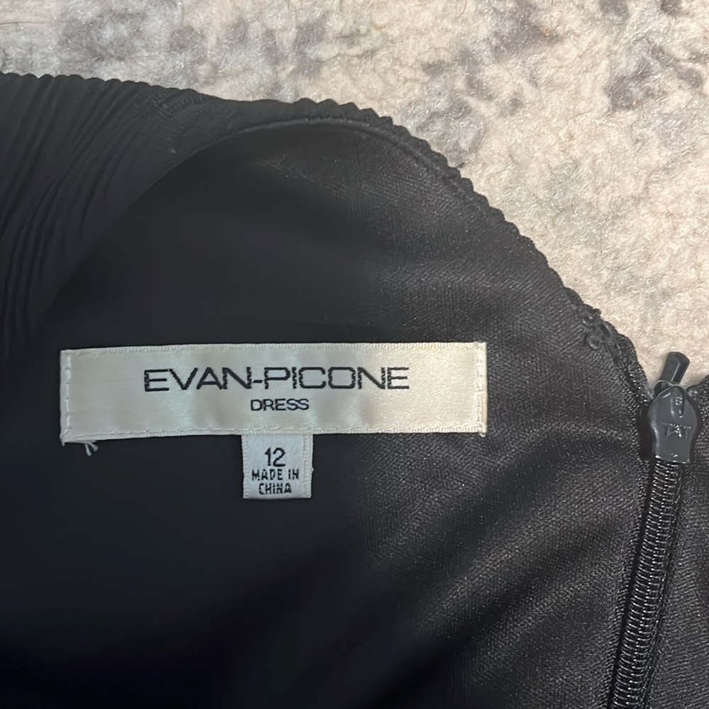 Evan Picone Black Cocktail Dress Size 12 - Picture 3 of 7